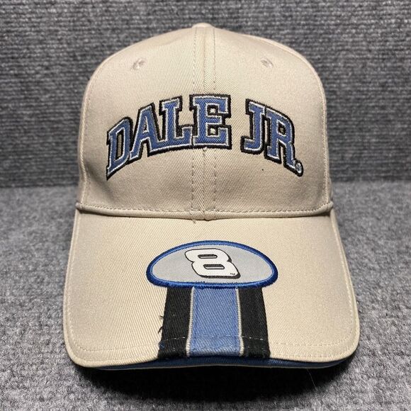 Dale Earnhardt Jr Hat Cap Strap Back Mens NASCAR Racing Chase Beige Blue 8 - Picture 1 of 9